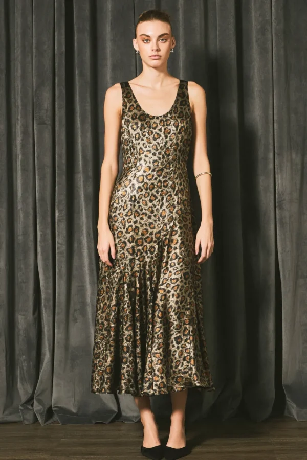 ENDLESS ROSE Tops*- Animal Leopard Print Maxi Dress ANIMALPRINT