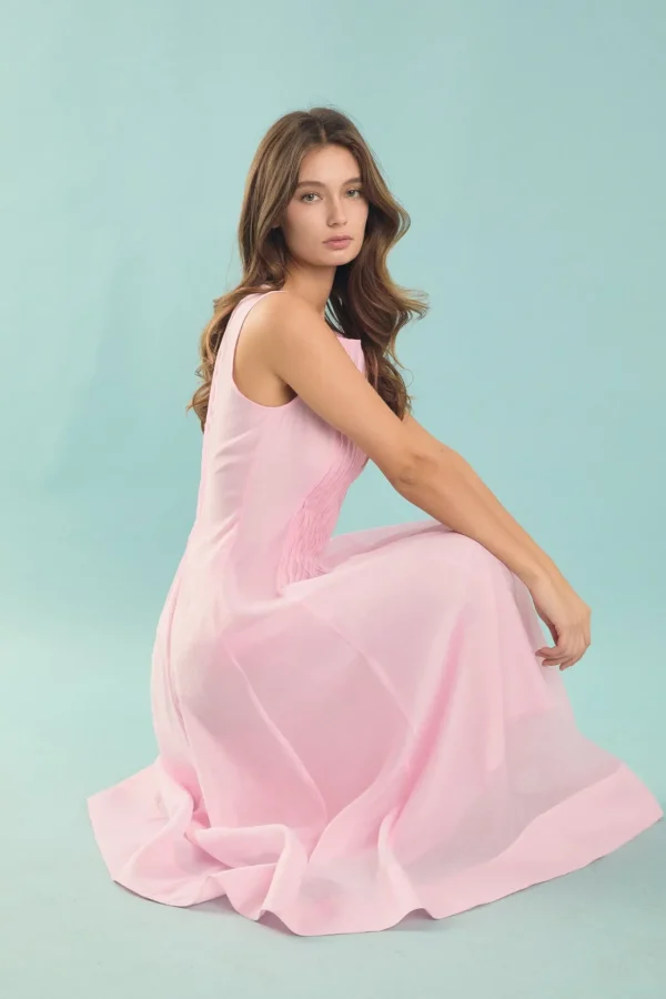 ENDLESS ROSE Tops*- Annabelle Pintuck Midi Dress PINK