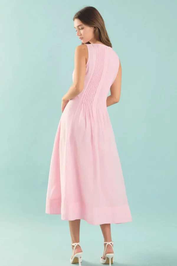 ENDLESS ROSE Tops*- Annabelle Pintuck Midi Dress PINK