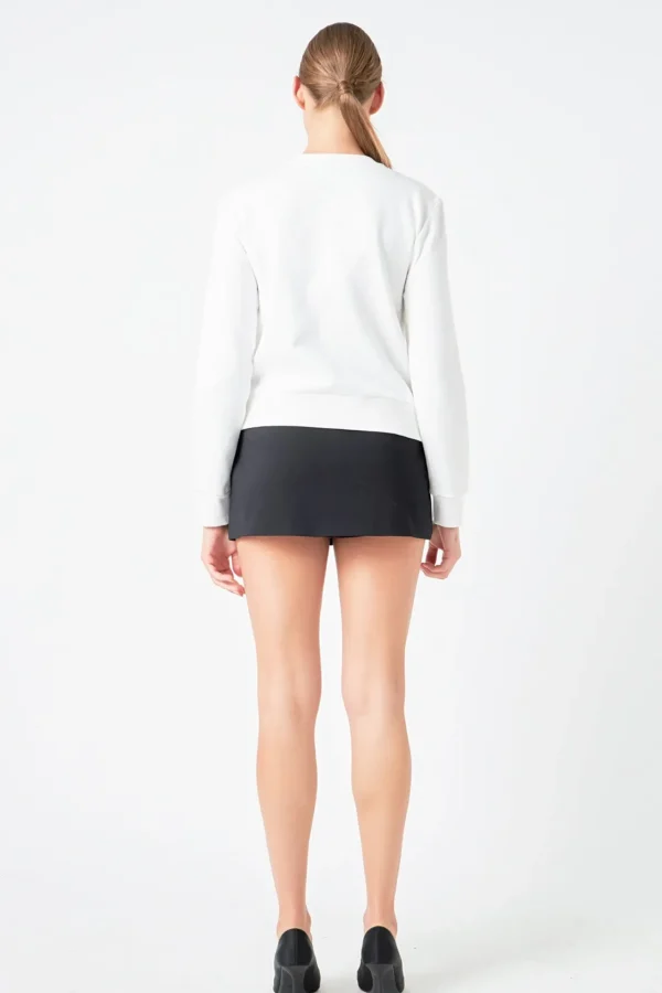 ENDLESS ROSE Tops*- Apres Ski Embellished Sweatshirt WHITE