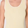 ENDLESS ROSE Tops*- Bailee Ribbed Knit Sleeveless Maxi Dress YELLOW/WHITE