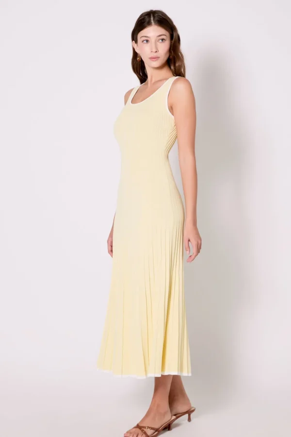 ENDLESS ROSE Tops*- Bailee Ribbed Knit Sleeveless Maxi Dress YELLOW/WHITE