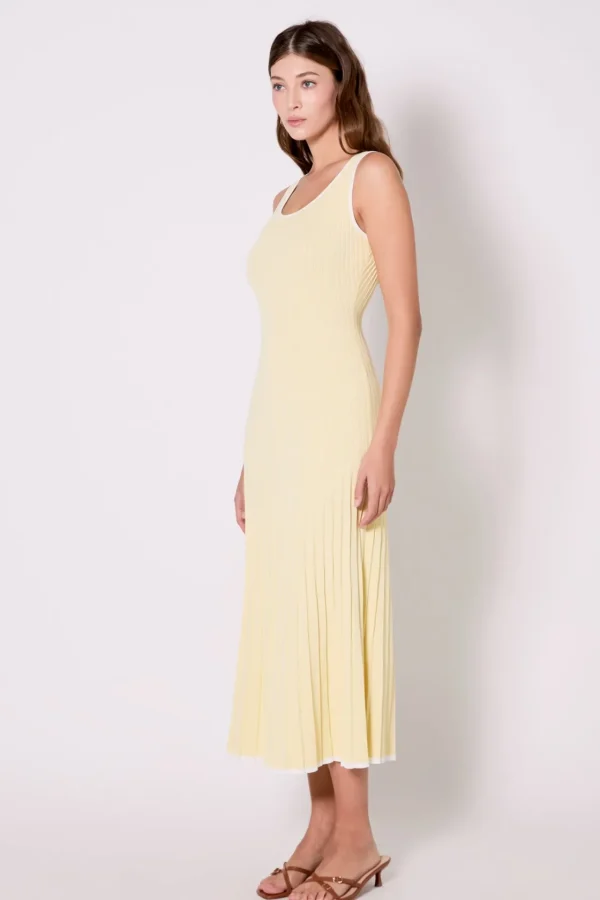ENDLESS ROSE Tops*- Bailee Ribbed Knit Sleeveless Maxi Dress YELLOW/WHITE