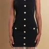 ENDLESS ROSE Tops*- Beaded Fringe Mini Dress BLACK