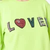 ENDLESS ROSE Tops*- Beaded Loved Sweatshirt