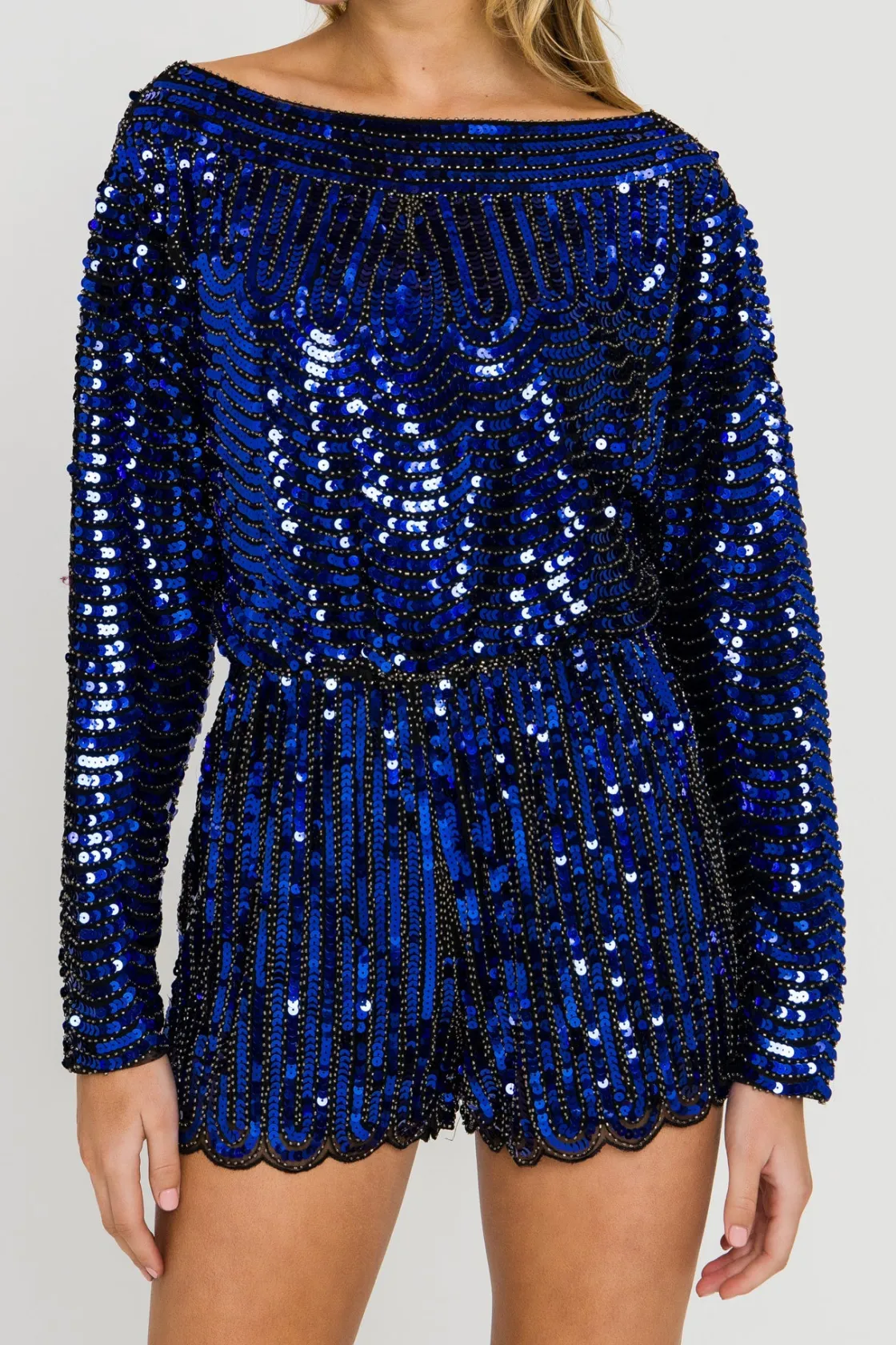 endless_rose__boat_neck_s_0.webp ENDLESS ROSE Tops*- Boat Neck Sequin Romper