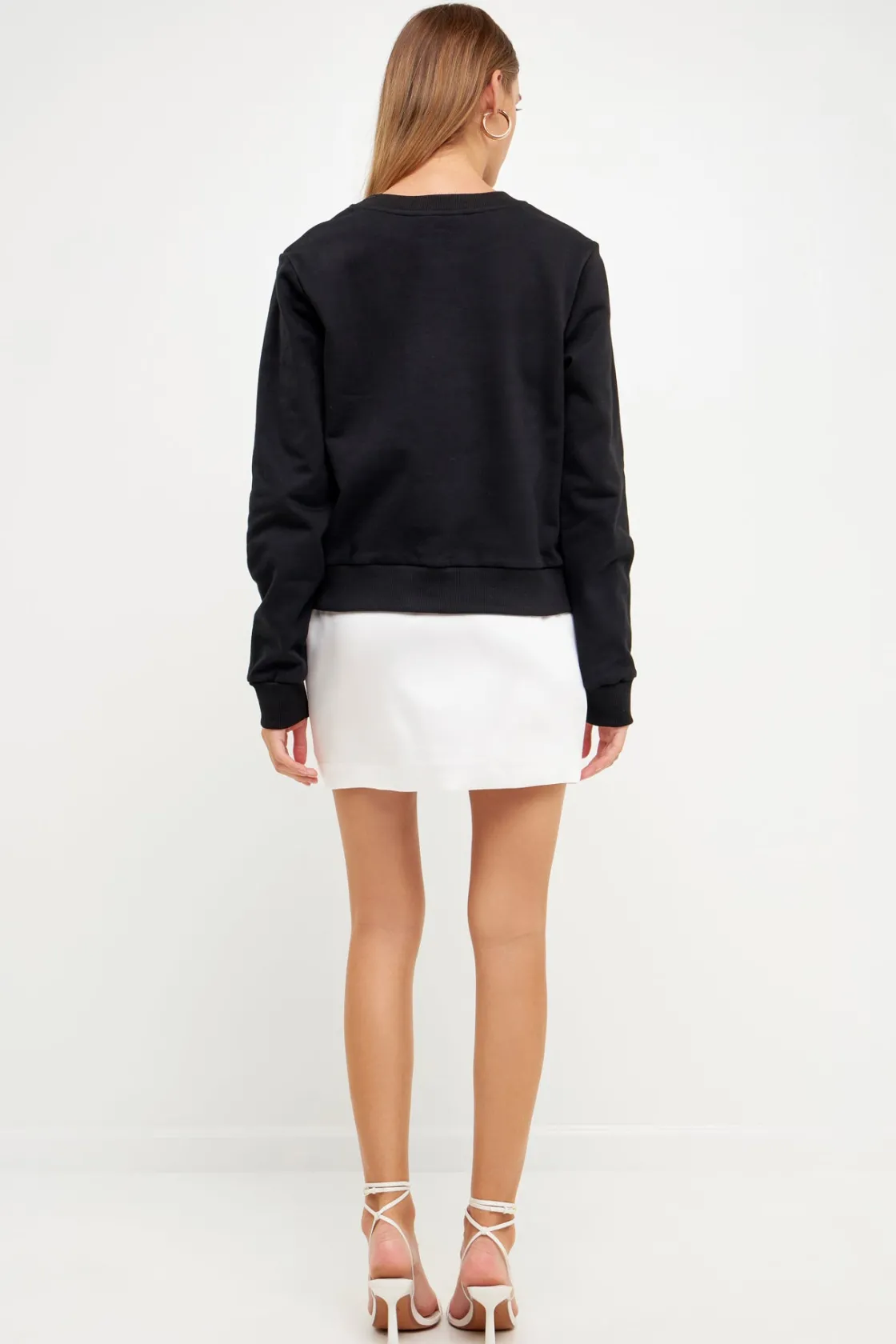 endless_rose__bonjour_let_7.webp ENDLESS ROSE Tops*- Bonjour Lettering Beads Sweatshirt