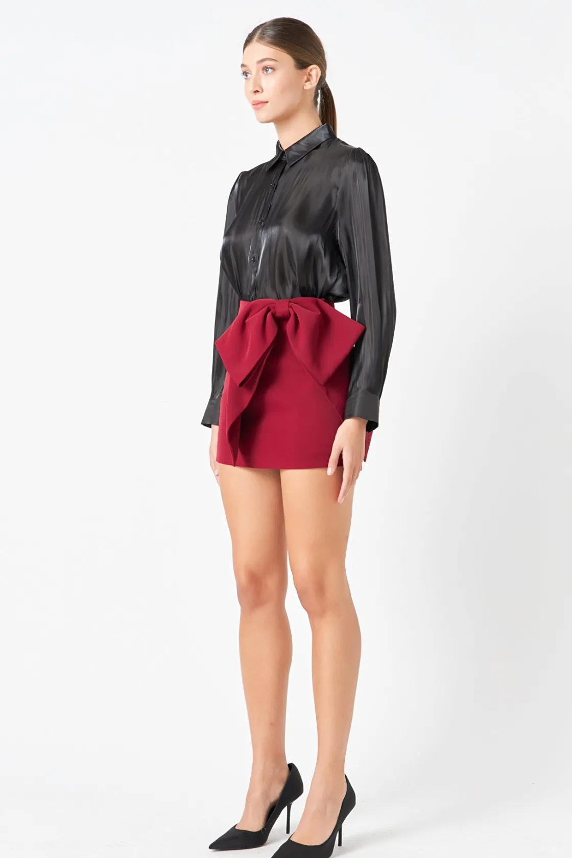 endless_rose__bow_mini_sk_26.webp ENDLESS ROSE Tops*- Bow Mini Skort