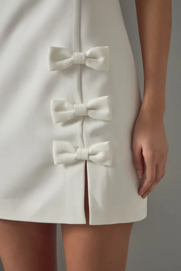ENDLESS ROSE Tops*- Bow Slit Mini Dress