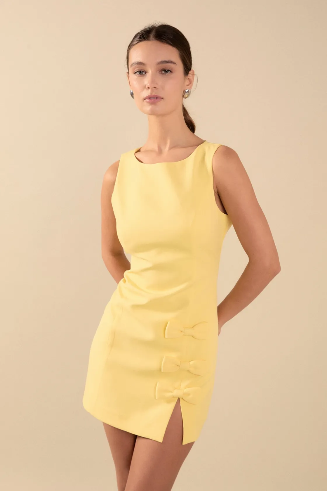 endless_rose__bow_slit_mi_8.webp ENDLESS ROSE Tops*- Bow Slit Mini Dress