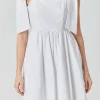 ENDLESS ROSE Tops*- Bowed Square Neckline Baby Doll Mini