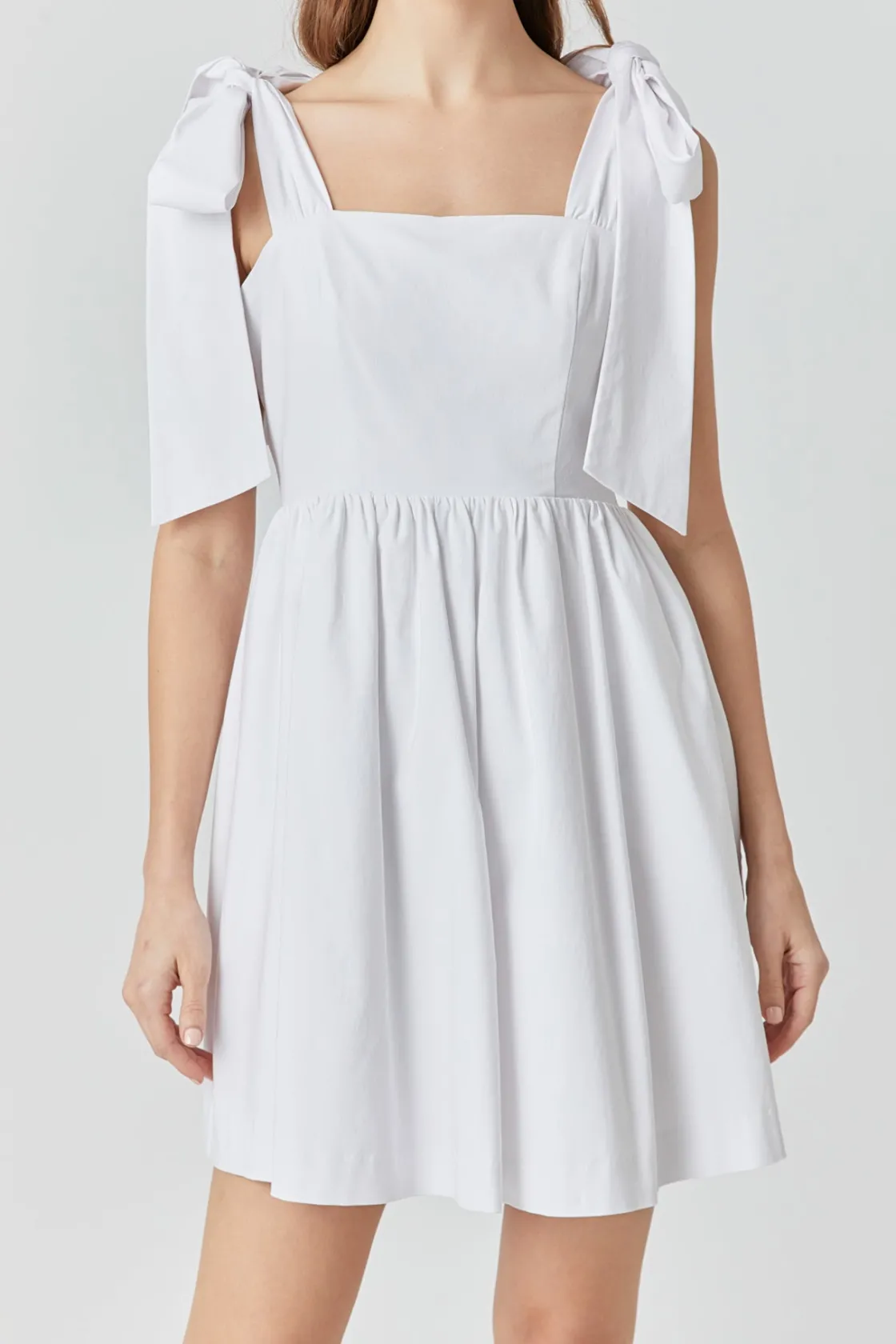 endless_rose__bowed_squar_0.webp ENDLESS ROSE Tops*- Bowed Square Neckline Baby Doll Mini