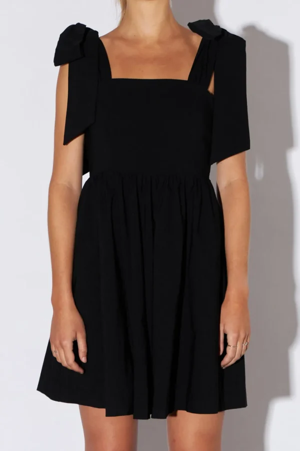ENDLESS ROSE Tops*- Bowed Square Neckline Baby Doll Mini