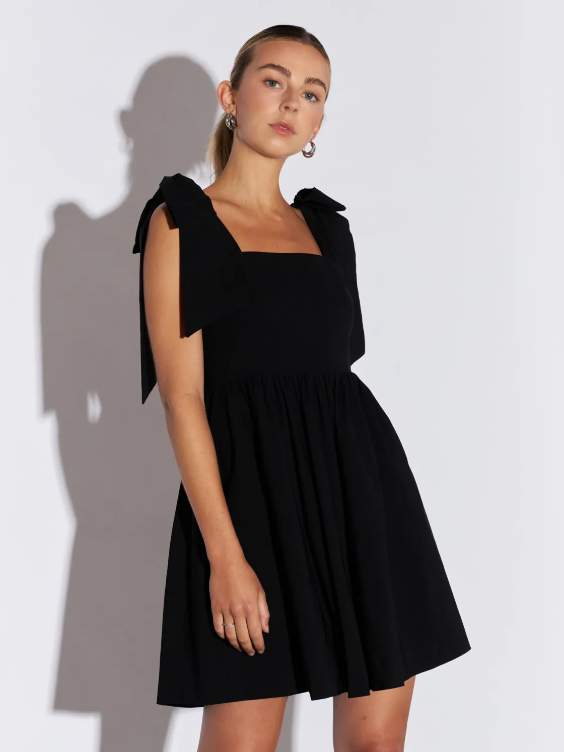 endless_rose__bowed_squar_8.webp ENDLESS ROSE Tops*- Bowed Square Neckline Baby Doll Mini
