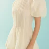ENDLESS ROSE Tops*- Bridget Pintuck Mini Dress IVORY