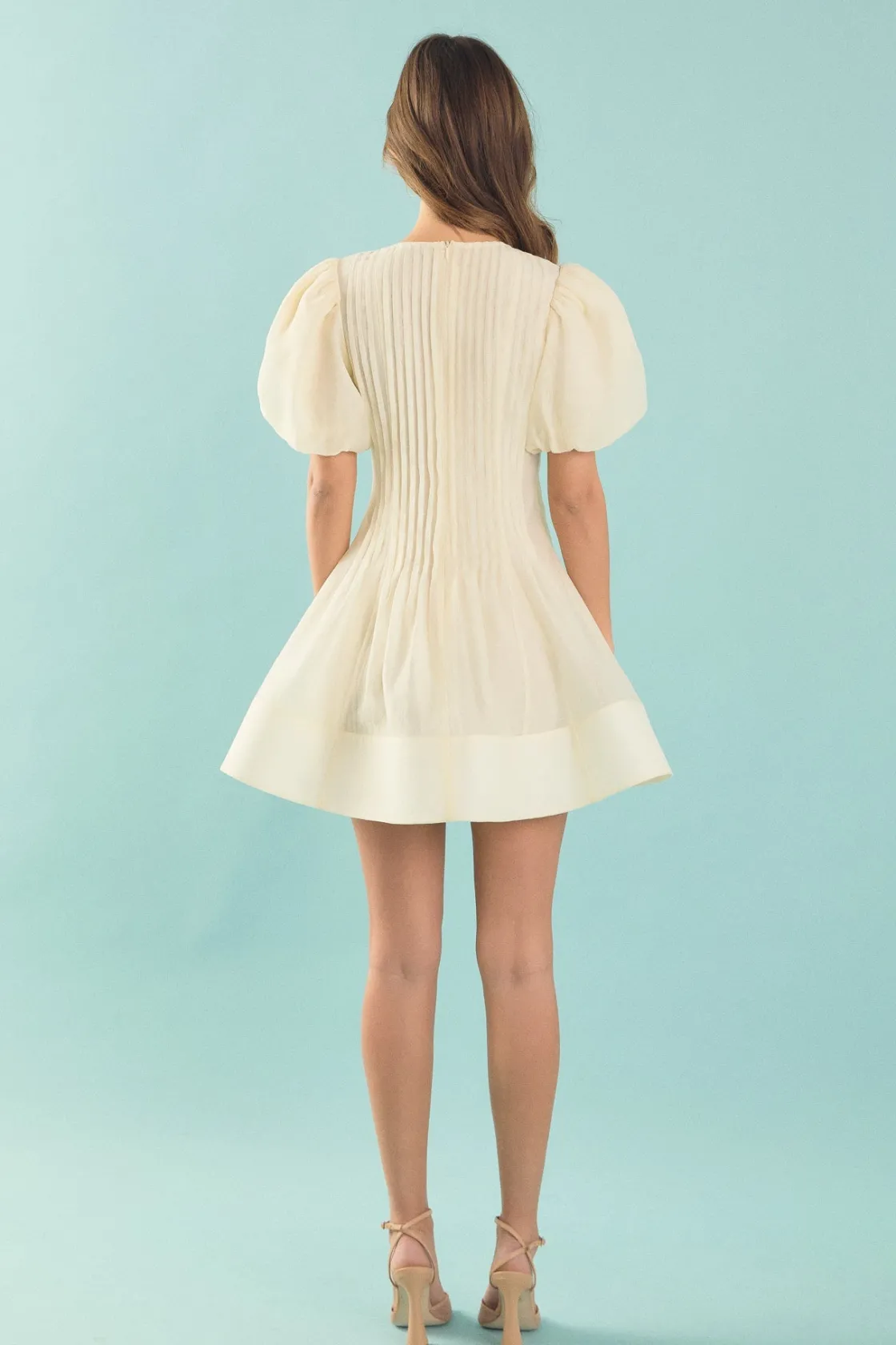 endless_rose__bridget_pin_3.webp ENDLESS ROSE Tops*- Bridget Pintuck Mini Dress IVORY