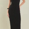 ENDLESS ROSE Tops*- Bubble Maxi Slip Dress BLACK