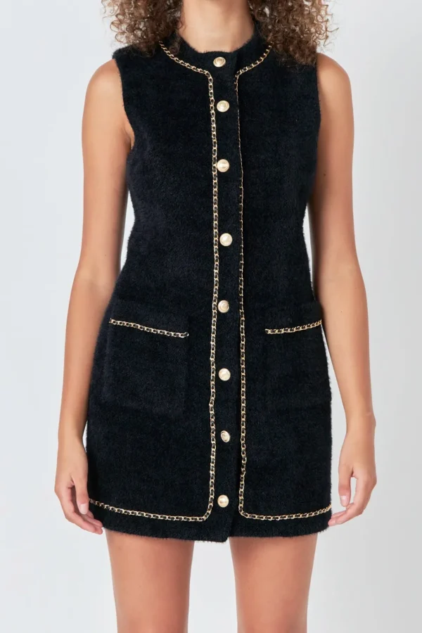 ENDLESS ROSE Tops*- Chain Trimmed Mini Dress