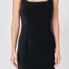 ENDLESS ROSE Tops*- Chain Trimmed Square Neckline Mini Dress
