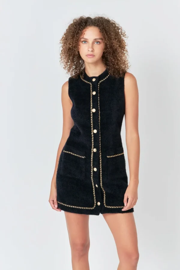 ENDLESS ROSE Tops*- Chain Trimmed Mini Dress