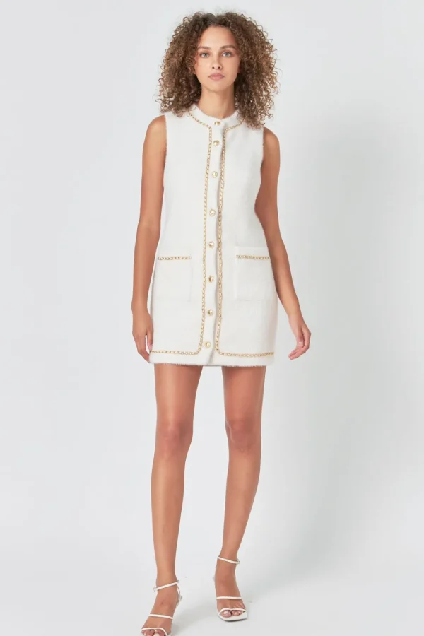 ENDLESS ROSE Tops*- Chain Trimmed Mini Dress