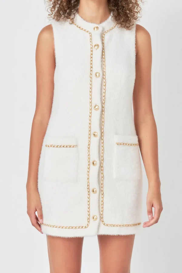 ENDLESS ROSE Tops*- Chain Trimmed Mini Dress