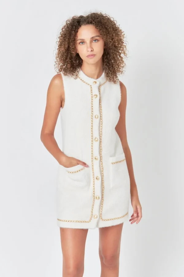 ENDLESS ROSE Tops*- Chain Trimmed Mini Dress