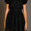 ENDLESS ROSE Tops*- Chiffon Belted Mini Dress BLACK