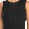 ENDLESS ROSE Tops*- Cleo Bow Embellished Mini Dress BLACK