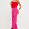 ENDLESS ROSE Tops | One Pieces*- Colorblock Jumpsuit RED/FUCHSIA