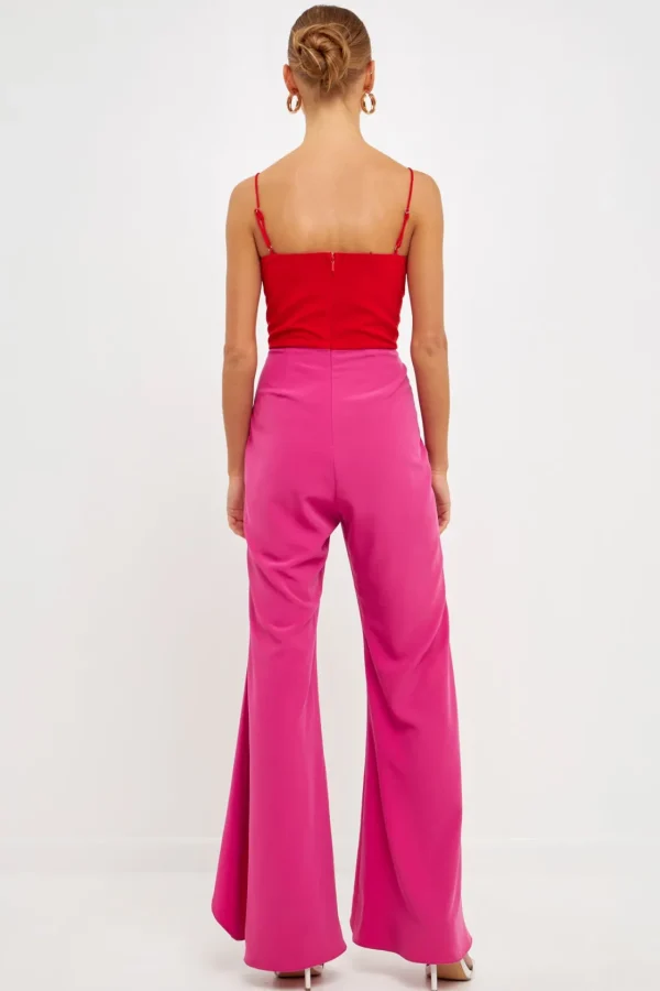ENDLESS ROSE Tops | One Pieces*- Colorblock Jumpsuit RED/FUCHSIA
