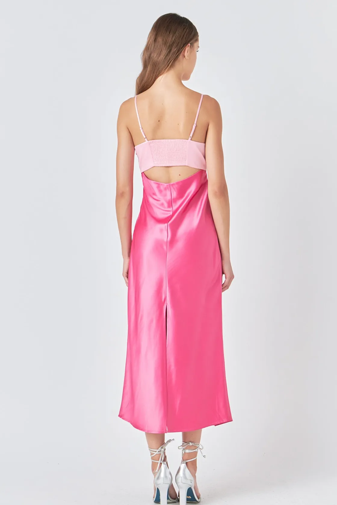 endless_rose__colorblock__2-1.webp ENDLESS ROSE Tops*- Colorblock Satin Maxi Dress PINKMULTI