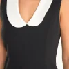 ENDLESS ROSE Tops*- Contrast Shawl Lapel Mini Dress BLACK/WHITE