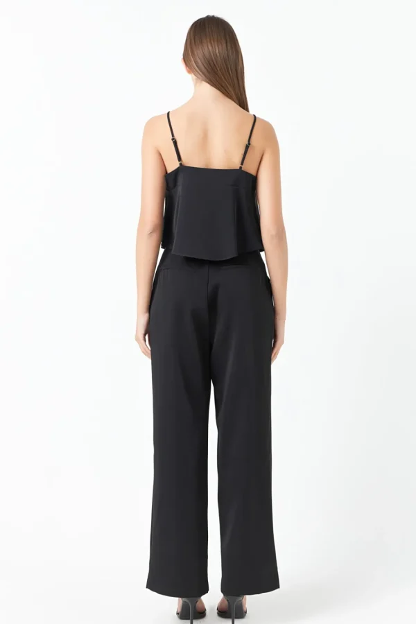 ENDLESS ROSE Tops*- Corsage Bow Flowy Top