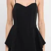 ENDLESS ROSE Tops*- Corset Bustier Ruffled Romper BLACK