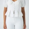 ENDLESS ROSE Tops*- Corset Top with Pleats WHITE