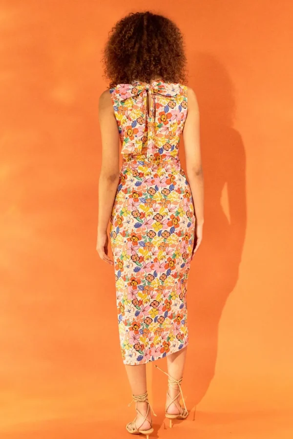 ENDLESS ROSE Tops*- Cotton Floral Print Cutout Maxi Dress WHITEMULTI