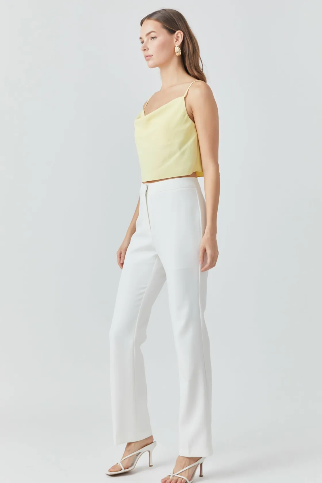 endless_rose__cowl_neck_c_1.webp ENDLESS ROSE Tops*- Cowl Neck Cropped Cami CREAMYYELLOW