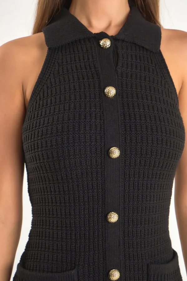ENDLESS ROSE Tops*- Crochet Knit Dress