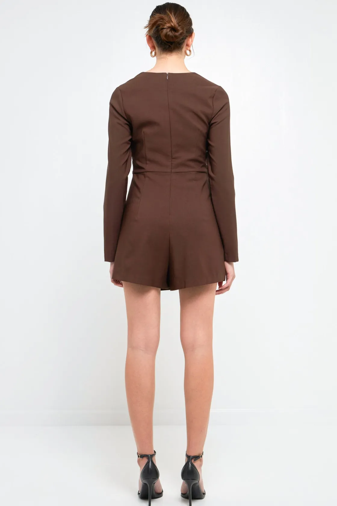 endless_rose__cut_out_det_2.webp ENDLESS ROSE Tops*- Cut Out Detail Romper BROWN