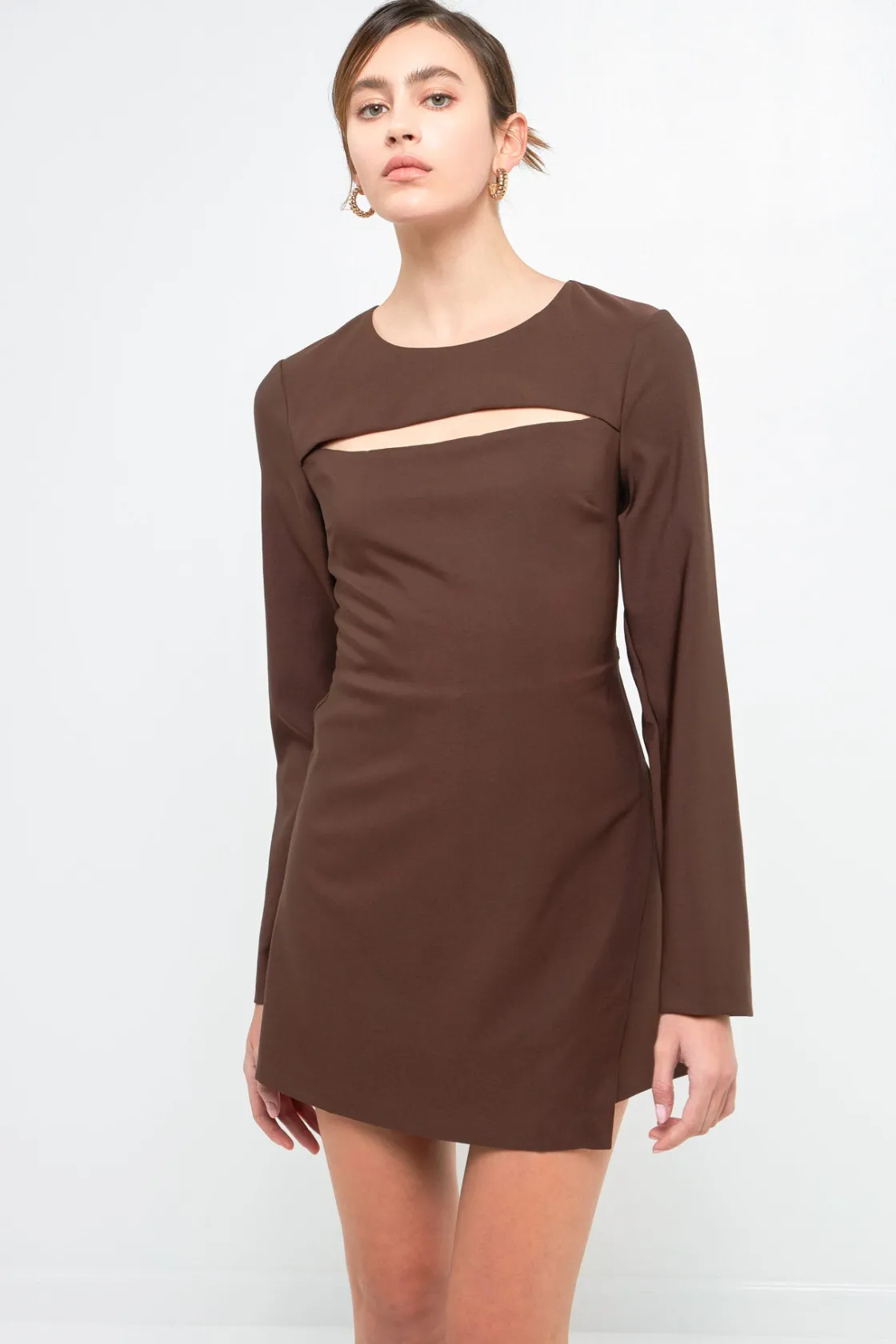 endless_rose__cut_out_det_3.webp ENDLESS ROSE Tops*- Cut Out Detail Romper BROWN