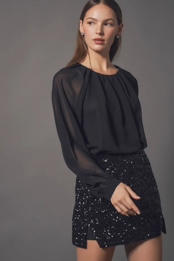 ENDLESS ROSE Tops*- Cut Out Mini Skort BLACK