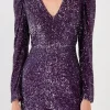 ENDLESS ROSE Tops*- Deep V Sequins Mini