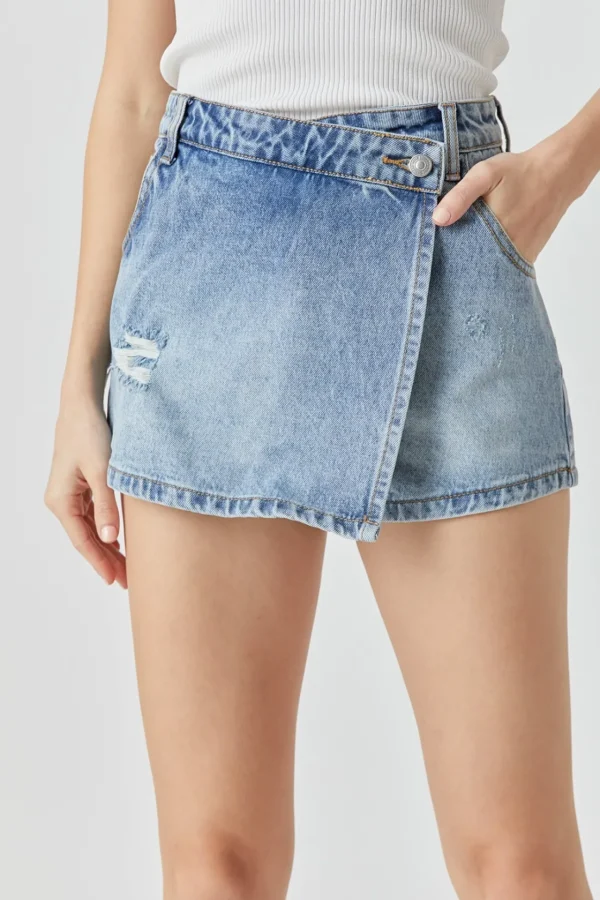 ENDLESS ROSE Tops*- Denim Skort