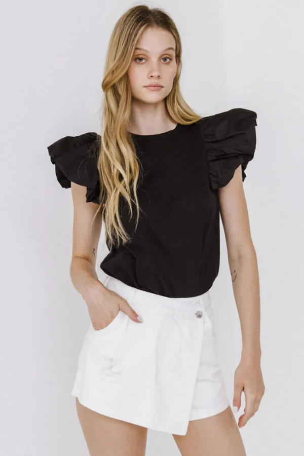 ENDLESS ROSE Tops*- Denim Skort