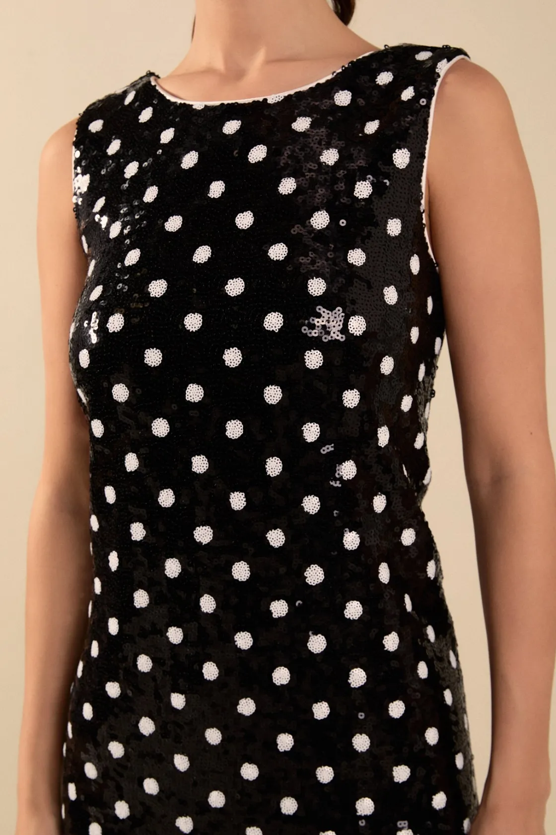 endless_rose__dot_sequin__5.webp ENDLESS ROSE Tops*- Dot Sequin Mini Dress BLACK/WHITE