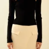 ENDLESS ROSE Tops*- Double Cut Out Knit Top