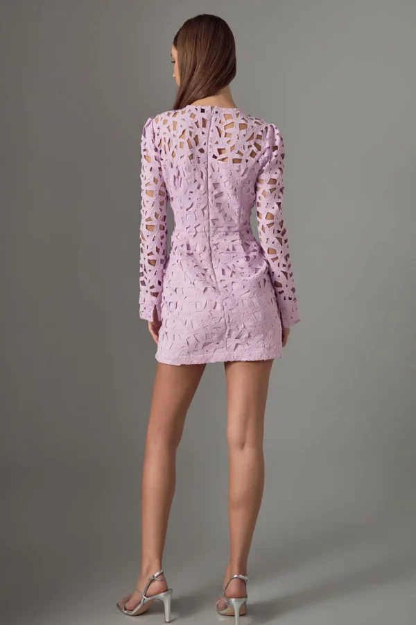 ENDLESS ROSE Tops*- Eyelet Structured Mini Dress