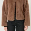 ENDLESS ROSE Tops*- Faux Fur Lady Jacket BROWN