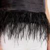 ENDLESS ROSE Tops*- Feather Trim Top